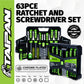 63PCE Ratchet & Screwdriver Set With Case Premium Quality Steel