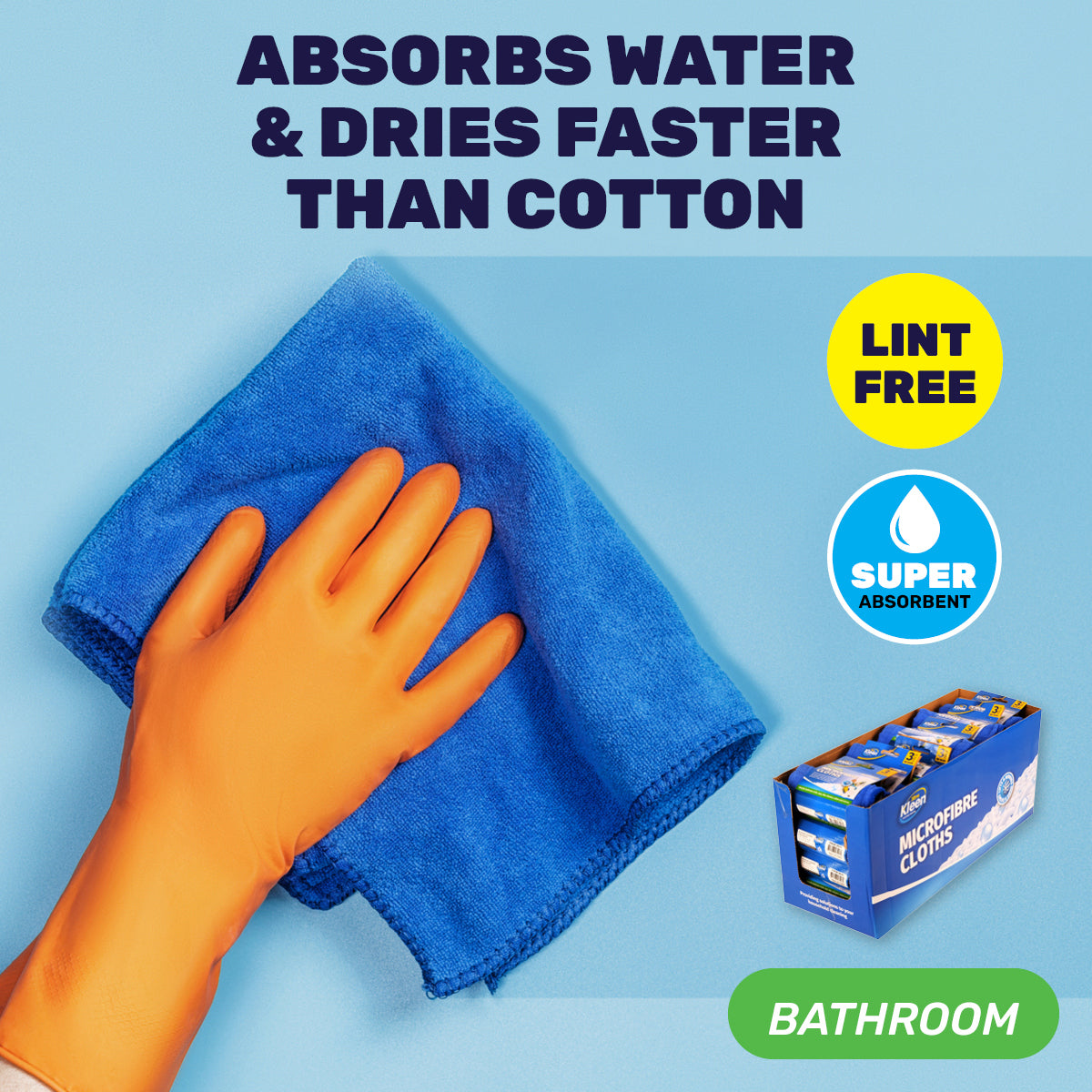 72PCE Microfibre Bathroom Cloths Lint Free Absorbent 30 x 38cm