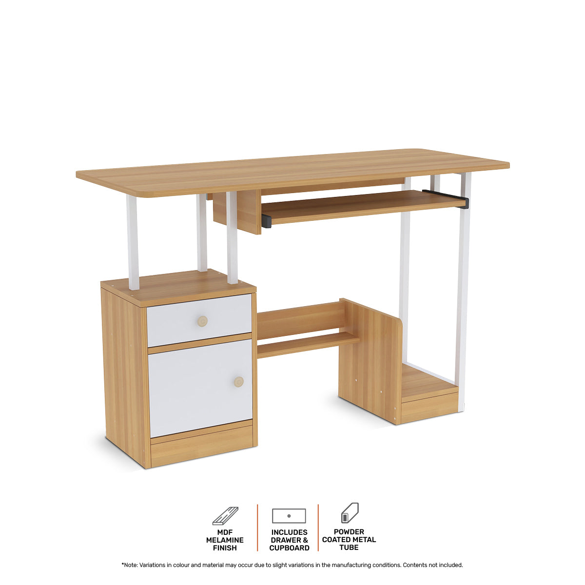 Computer Desk Workstation Storage Spacious Stylish 110 x 72cm