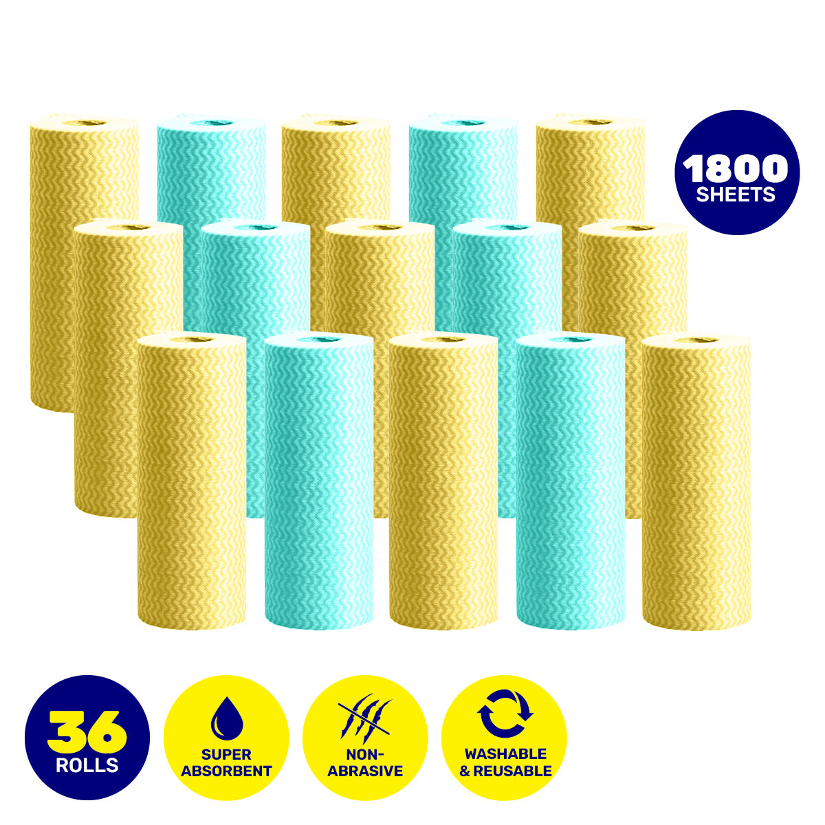 1800PCE Scented All Purpose Washcloth Rolls Non Abrasive 20 x 20cm