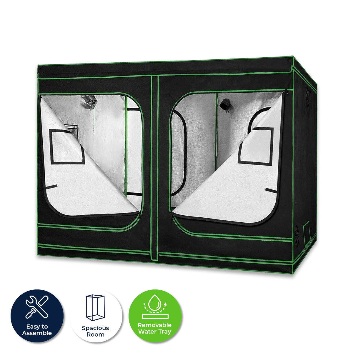 Grow Tent Kits 2.4m x 1.2m x 2m Hydroponics Indoor Grow System